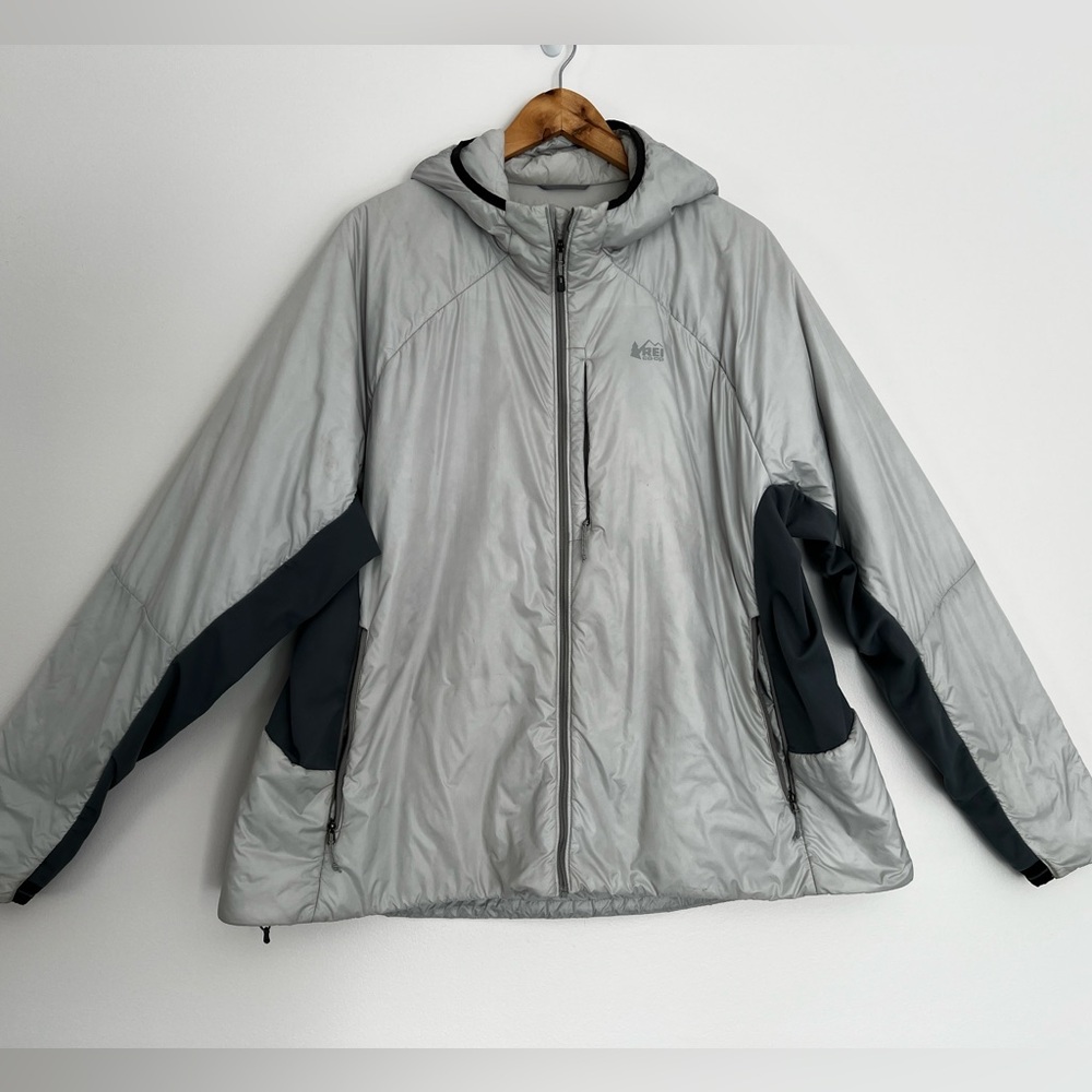 REI Flash Insulated Hybrid Hoodie - 3XL - White/Silver
